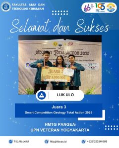 Selamat Mendapatkan Juara 3 Dalam Smart Competition Geology Total Action 2025 yang Diselenggarakan Oleh HMTG PANGEA UPN VETERAN YOGYAKARTA