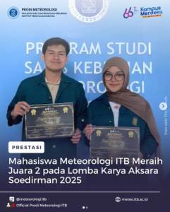 Mahasiswa Meteorologi ITB Meraih Juara 2 Pada Lomba Karya Aksara Soedirman